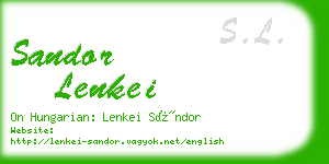 sandor lenkei business card